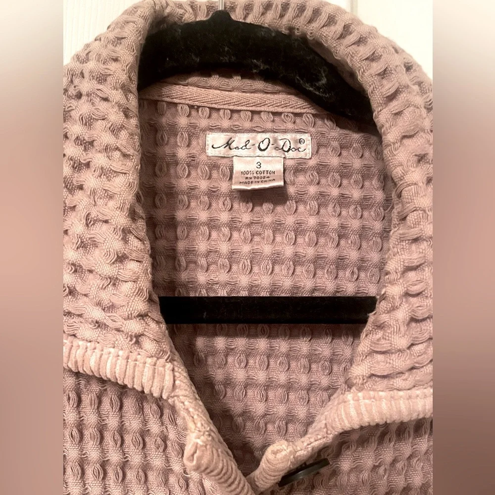 MOD O DOC dusty lavender waffle weave artsy jacket Size 3 ( M-L)